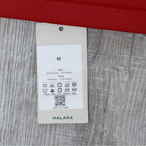 HALARA High Waisted Drawstring Contrast Mesh 2-in-1 Pocket Flowy Skort size M - Picture 9 of 12